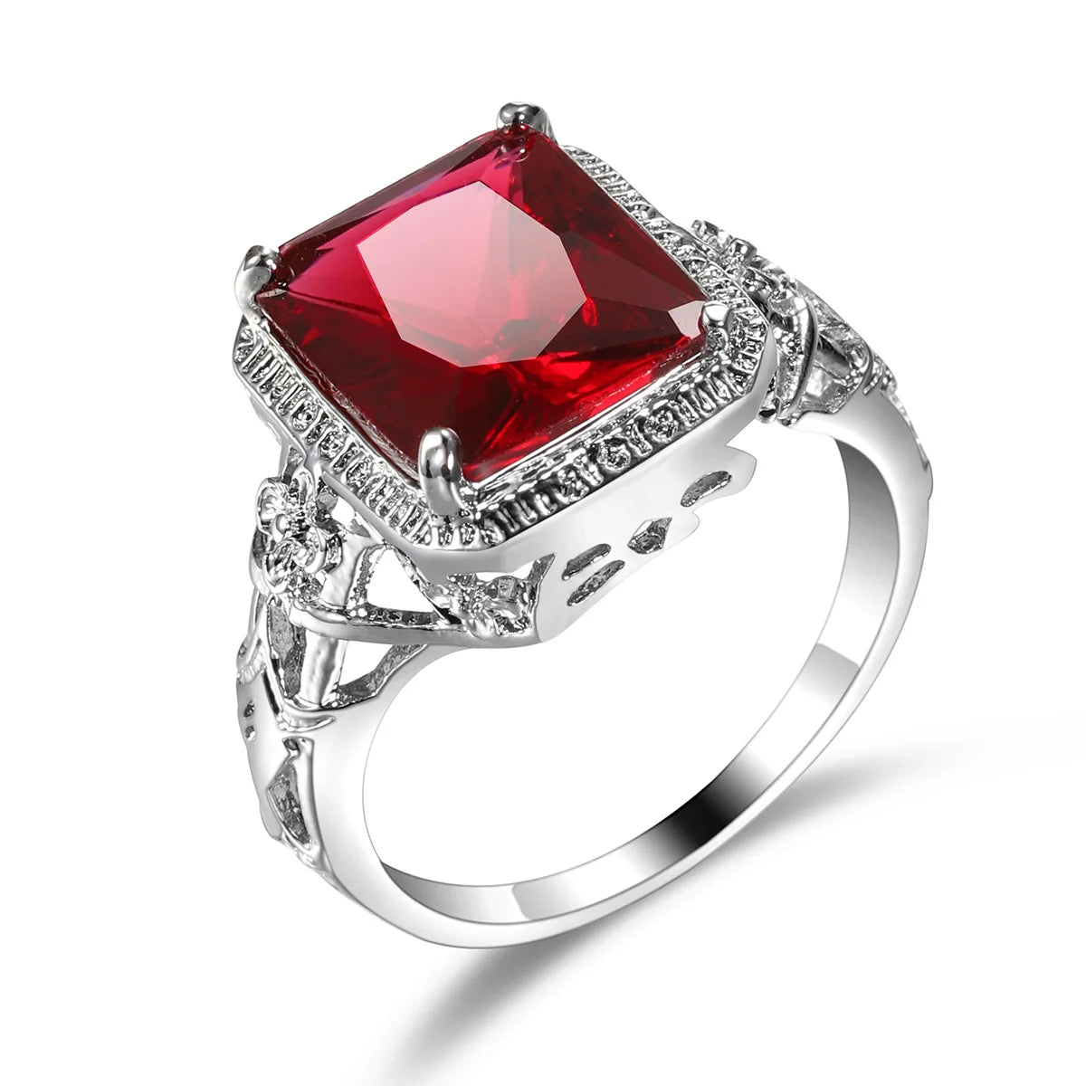CZTICLE® Hollow Engraved Flower Wedding Ring for Women