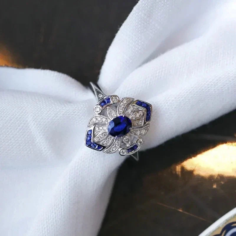 CZTICLE® Fashion classic luxury women's light blue sapphire ring