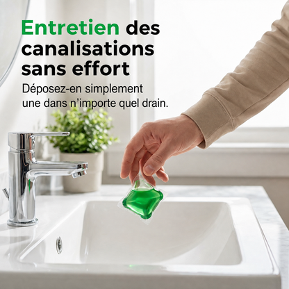 🏠💧 50 % DE RÉDUCTION ! Capsules anti-odeurs pour canalisations – Leur formule à base de bio-enzymes neutralise les odeurs à la source. Un parfum frais immédiat, sans produits chimiques agressifs. Dites adieu aux odeurs gênantes