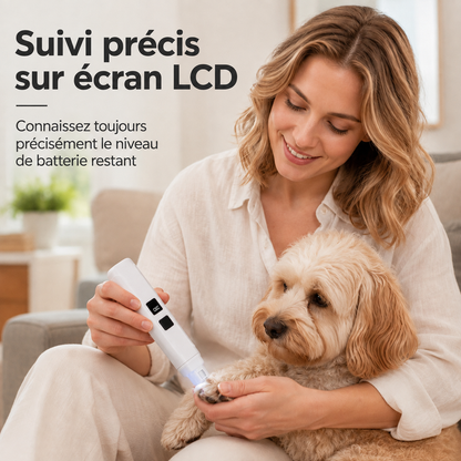Lime à griffes électrique pour animaux avec indicateur de puis