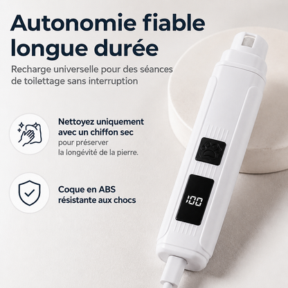 Lime à griffes électrique pour animaux avec indicateur de puis