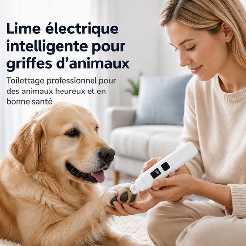 Lime à griffes électrique pour animaux avec indicateur de puis
