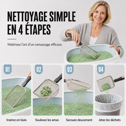 🔥🎁Nouveau 50% OFF🔥Pelle à Litière pour Chat en Métal à Mailles Fines