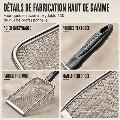 🔥🎁Nouveau 50% OFF🔥Pelle à Litière pour Chat en Métal à Mailles Fines