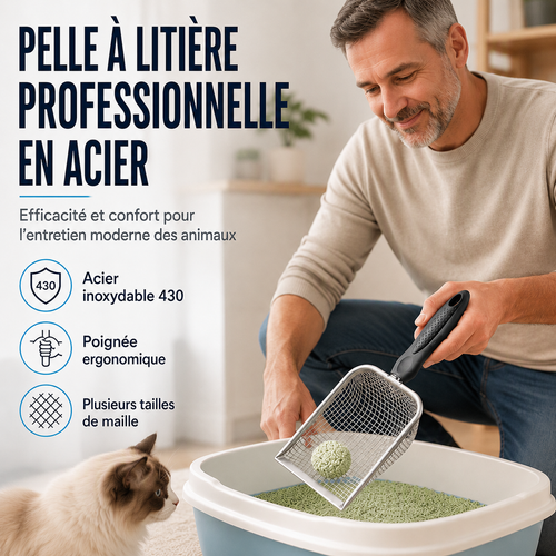 🔥🎁Nouveau 50% OFF🔥Pelle à Litière pour Chat en Métal à Mailles Fines
