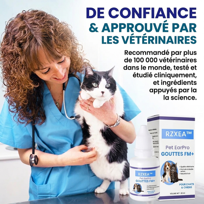 ✨ Des Oreilles Douloureuses au Confort Total ! | ⏱️ Soulagement en 3 Jours, Guéri en 7 ! | RZXEA™ Pet EarPro Gouttes FM+