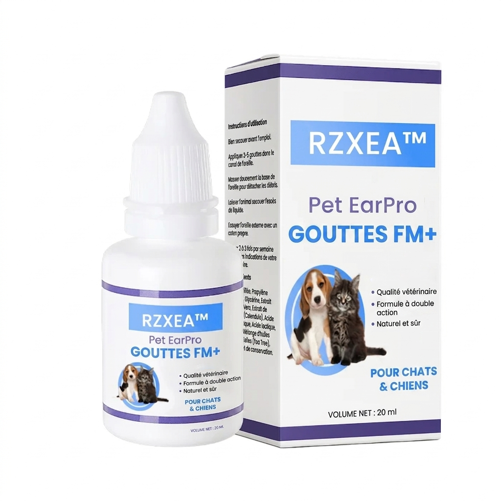 ✨ Des Oreilles Douloureuses au Confort Total ! | ⏱️ Soulagement en 3 Jours, Guéri en 7 ! | RZXEA™ Pet EarPro Gouttes FM+