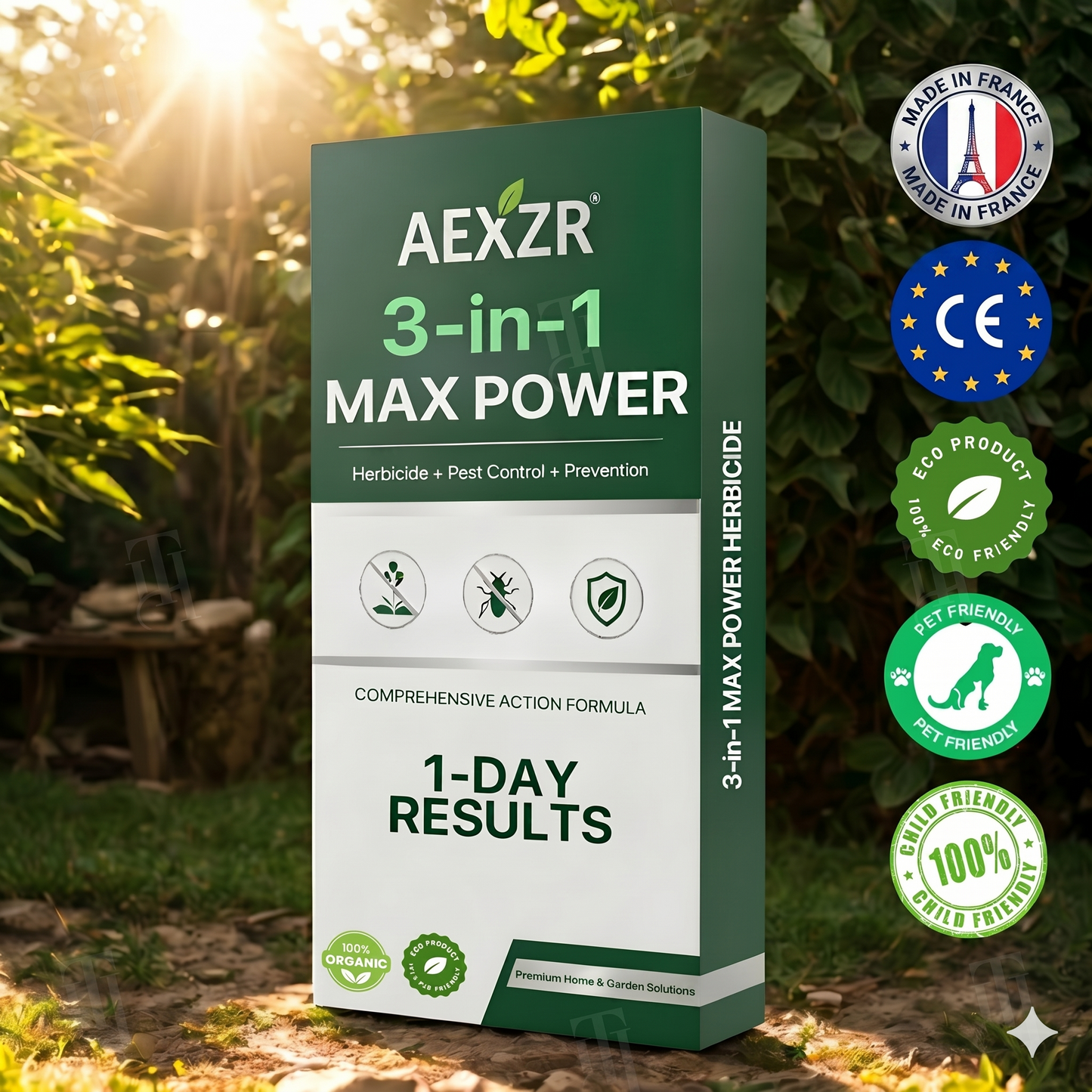 ⚡ Résultats visibles en 24h | 🐾 100% sûr pour enfants et animaux | Herbicide AEXZR® 3-en-1 Max Power