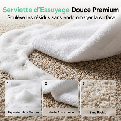 🔥 Mousse détachante sans eau pour tapis avec chiffon