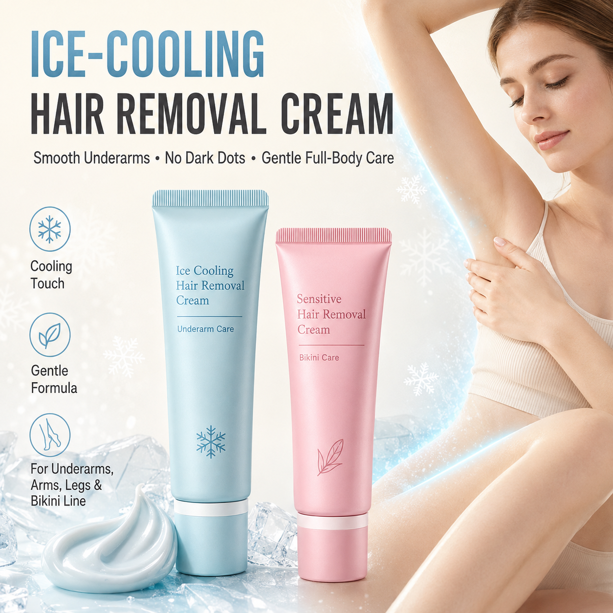 ⚡⚡⚡LAST 44 PCS LEFT!!! 🥳COUP DE CŒUR 2026🥳 Crème dépilatoire – Enrichie en huiles de rose et de lavande, niacinamide éclaircissante – Inhibe la repousse, pour une peau douce et lisse plus longtemps ! 💖💨