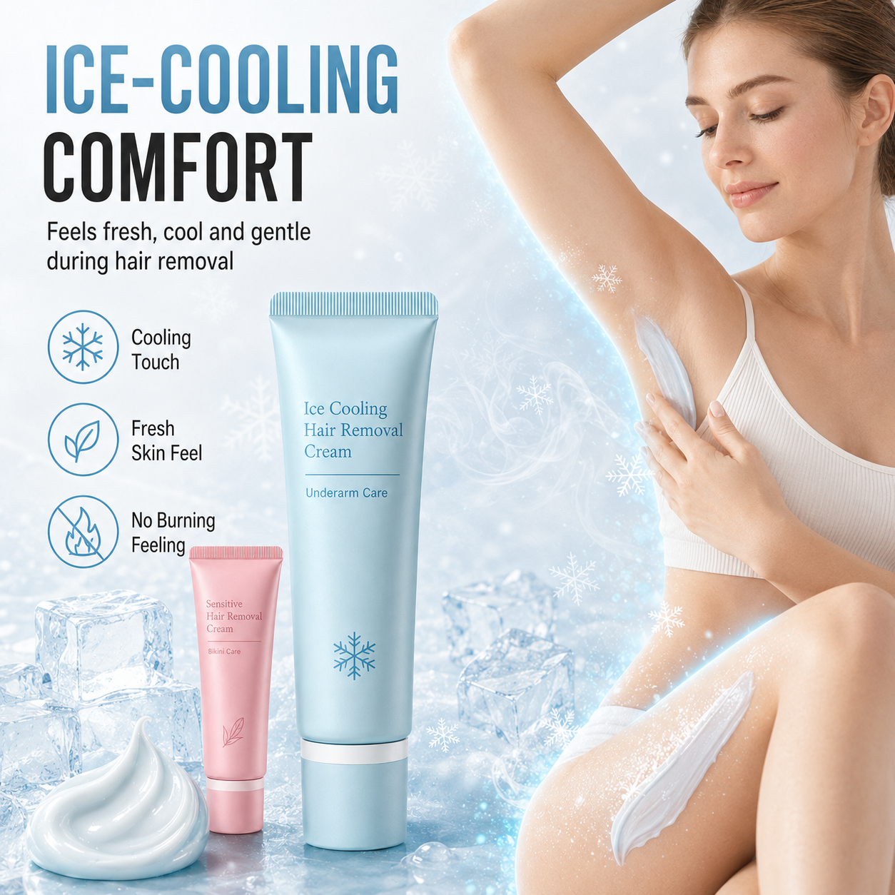 ⚡⚡⚡LAST 44 PCS LEFT!!! 🥳COUP DE CŒUR 2026🥳 Crème dépilatoire – Enrichie en huiles de rose et de lavande, niacinamide éclaircissante – Inhibe la repousse, pour une peau douce et lisse plus longtemps ! 💖💨