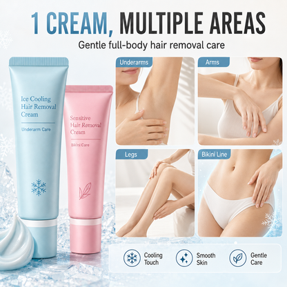 ⚡⚡⚡LAST 44 PCS LEFT!!! 🥳COUP DE CŒUR 2026🥳 Crème dépilatoire – Enrichie en huiles de rose et de lavande, niacinamide éclaircissante – Inhibe la repousse, pour une peau douce et lisse plus longtemps ! 💖💨